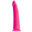 This colours pleasures thin 8" dildo has a realistically sculpted design w/ a veiny texture on the slim shaft & a ridged phallic head that's sure to hit all the right spots. Pink.