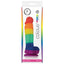 Colours Pride Edition - 5" firm dong is made from waterproof silicone & has a realistic design w/ phallic head, veiny shaft + a harness-compatible suction cup for hands-free fun. Package.