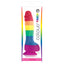 This colours pride edition - 6" firm dong is made from waterproof silicone & has a realistic phallic head, veiny shaft + a harness-compatible suction cup for hands-free fun. Package.
