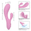  Contour Zoie Liquid Silicone Round Rabbit Vibrator holds any shape to maintain constant contact w/ your G-spot & clitoris while 10 vibration modes buzz through you. Dimensions & features.
