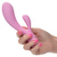  Contour Zoie Liquid Silicone Round Rabbit Vibrator holds any shape to maintain constant contact w/ your G-spot & clitoris while 10 vibration modes buzz through you. On-hand.