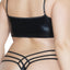 This stretchy wet look bralette has sexy crossover cage straps you can layer w/ everyday clothing or wear on its own as a crop top or lingerie. Queen-black (2)