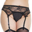 Coquette Lace & Bows Garter Belt - Curvy has a sheer floral lace design w/ a scalloped hem & sweet bow details.