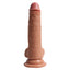 Crowley's Penis Dual-Layered 7" Silicone Cock With Suction Cup feels just like a real erection w/ a flexible exterior & a firm inner core + realistic sculpted phallic details. (4)