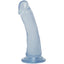 Crystal Jellies - 6.5" Slim Dong - slender dildo has a phallic ridged head & a smooth shaft + harness-compatible suction cup. Clear