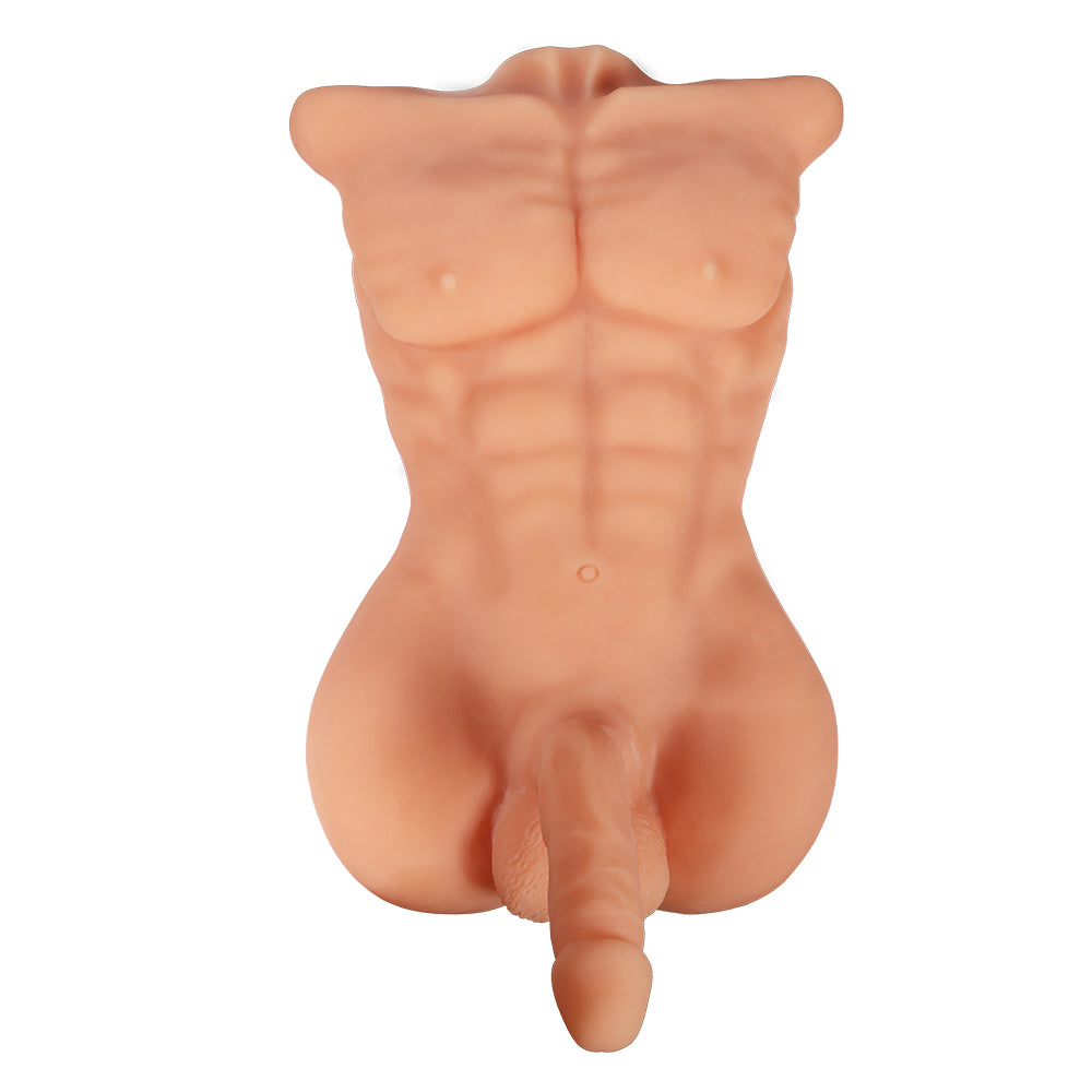  Daniel Realistic Male Sex Doll Torso With 6" Dildo has a sculpted muscular torso w/ chiselled pecs, abs & a 6-inch dildo w/ a ridged phallic head & veiny shaft. (8)