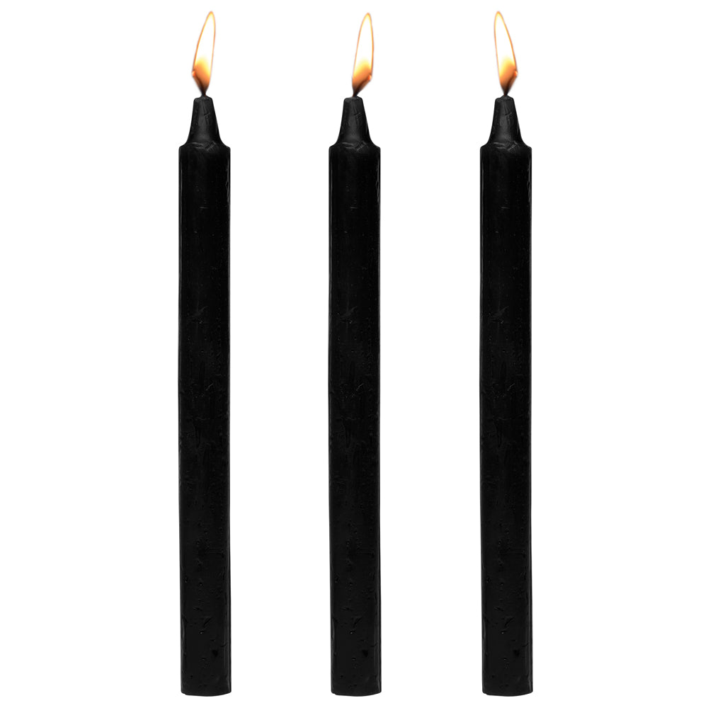 Master Series - Fetish Drip Candles 3 Pack - Dark Drippers - fragrance-free paraffin wax drip candles that melt at a low temperature for up to 30 minutes of safe wax play. black (3)
