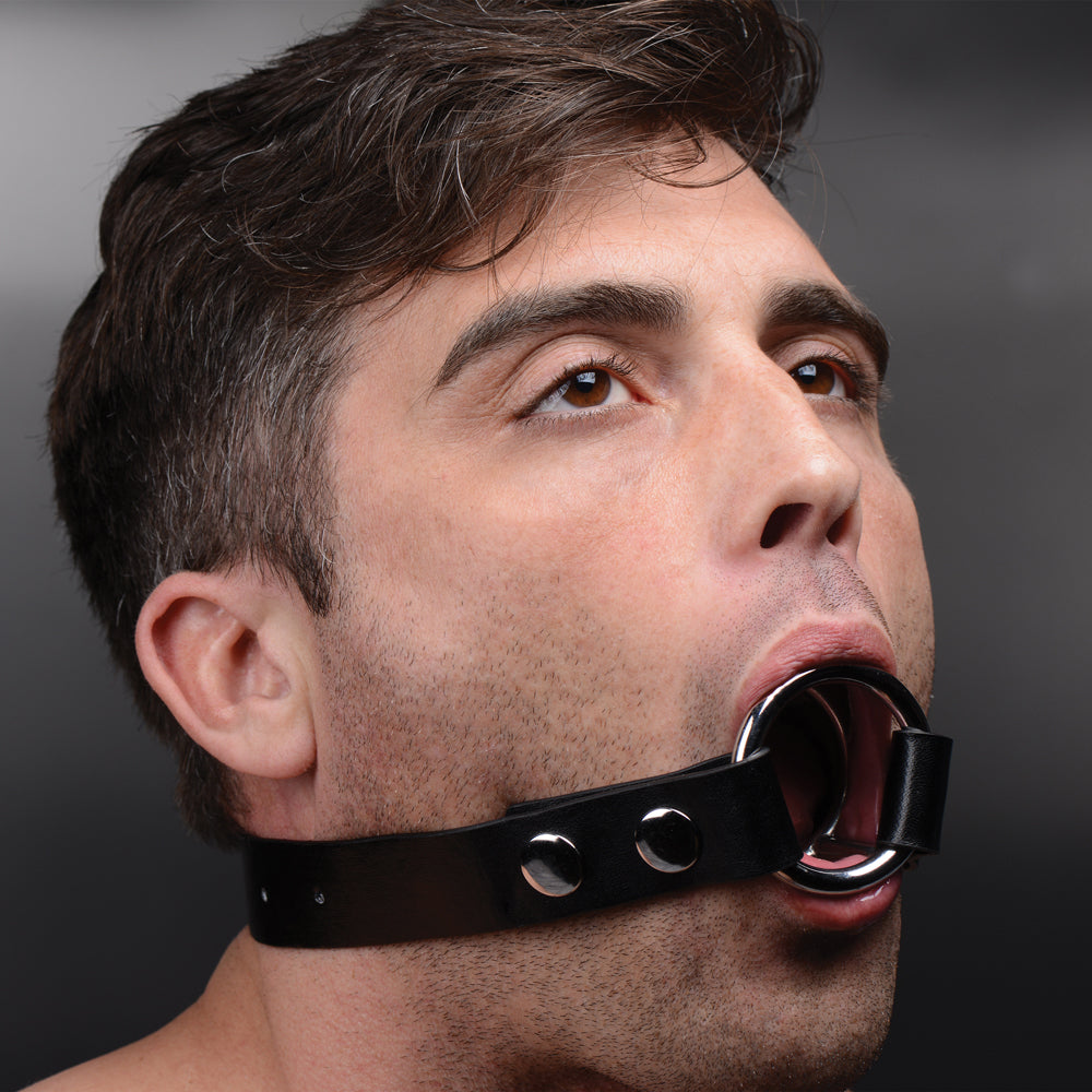 Strict Deep Throat Gag - has dual steel O-rings to pry the wearer's lips open so you have easy access to their mouth & throat. 3
