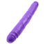Dillio 12" Double Dillio Dildo has realistically sculpted features, including 2 tapered phallic heads & a veiny textured shaft. Purple.