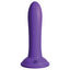 Mr. Smoothy Dildo With Suction Cup has a slightly bulbous head + tapered tip for easy entry & a harness-compatible suction cup base for hands-free vaginal or anal play. Purple.