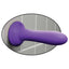 Mr. Smoothy Dildo With Suction Cup has a slightly bulbous head + tapered tip for easy entry & a harness-compatible suction cup base for hands-free vaginal or anal play. Purple-suction cup.