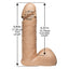 Doc Johnson® Vac-U-Lock™ ULTRASKYN® 6" Realistic Cock - dual-density dong has a phallic head, veiny shaft & testicles for realistic stimulation. Its removable suction cup works with any Vac-U-Lock accessory. Flesh colour - dimension.