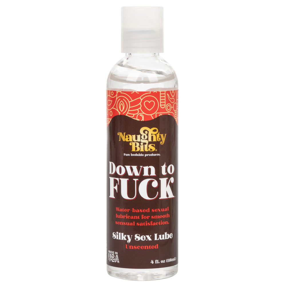 Naughty Bits Down To Fuck Water-Based Lubricant -  unscented water-based lubricant is compatible with sexy adult toys + condoms. 118ml