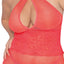 Dreamgirl Bottomless Fishnet & Lace Halter Chemise & G-String - Curvy has a cutout design w/ a halter keyhole bust & open rear for spanking & viewing fun. (3)