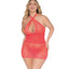 Dreamgirl Bottomless Fishnet & Lace Halter Chemise & G-String - Curvy has a cutout design w/ a halter keyhole bust & open rear for spanking & viewing fun. (5)