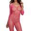Dreamgirl Fishnet Crotchless Long Sleeve Bodystocking has a low scoop neckline w/ long sleeves & crotchless design for sexy, comfortable wear all day & all night.