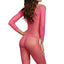 Dreamgirl Fishnet Crotchless Long Sleeve Bodystocking has a low scoop neckline w/ long sleeves & crotchless design for sexy, comfortable wear all day & all night. (2)