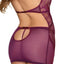 Dreamgirl Lace & Mesh Halter Cutout Chemise & G-String has a scalloped V-neck w/ a strappy halter collar detail on top of a metal O-ring that's perfect for attaching BDSM accessories. (4)