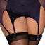 Dreamgirl Microfibre Mesh Dual Strap Garter Chemise & G-String - Curvy has dual bust + shoulder straps w/ sheer mesh at the sides & rear to display a delicious amount of skin & a pointed slit hem w/ garters. (4)