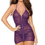Dreamgirl Stretch Mesh Ruched Zip-Up Chemise & G-String has a V-neck to show off the perfect amount of cleavage while the front & rear ruching hugs your curves.