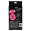 Dual Clit Flicker Vibrating Cockring - dual ring cockring w tongue and 3 speed bullet. Pink, back of box