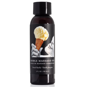 This edible vegan massage oil moisturises skin w/ natural oils & has delicious vanilla flavour to enjoy licking off a lover.
