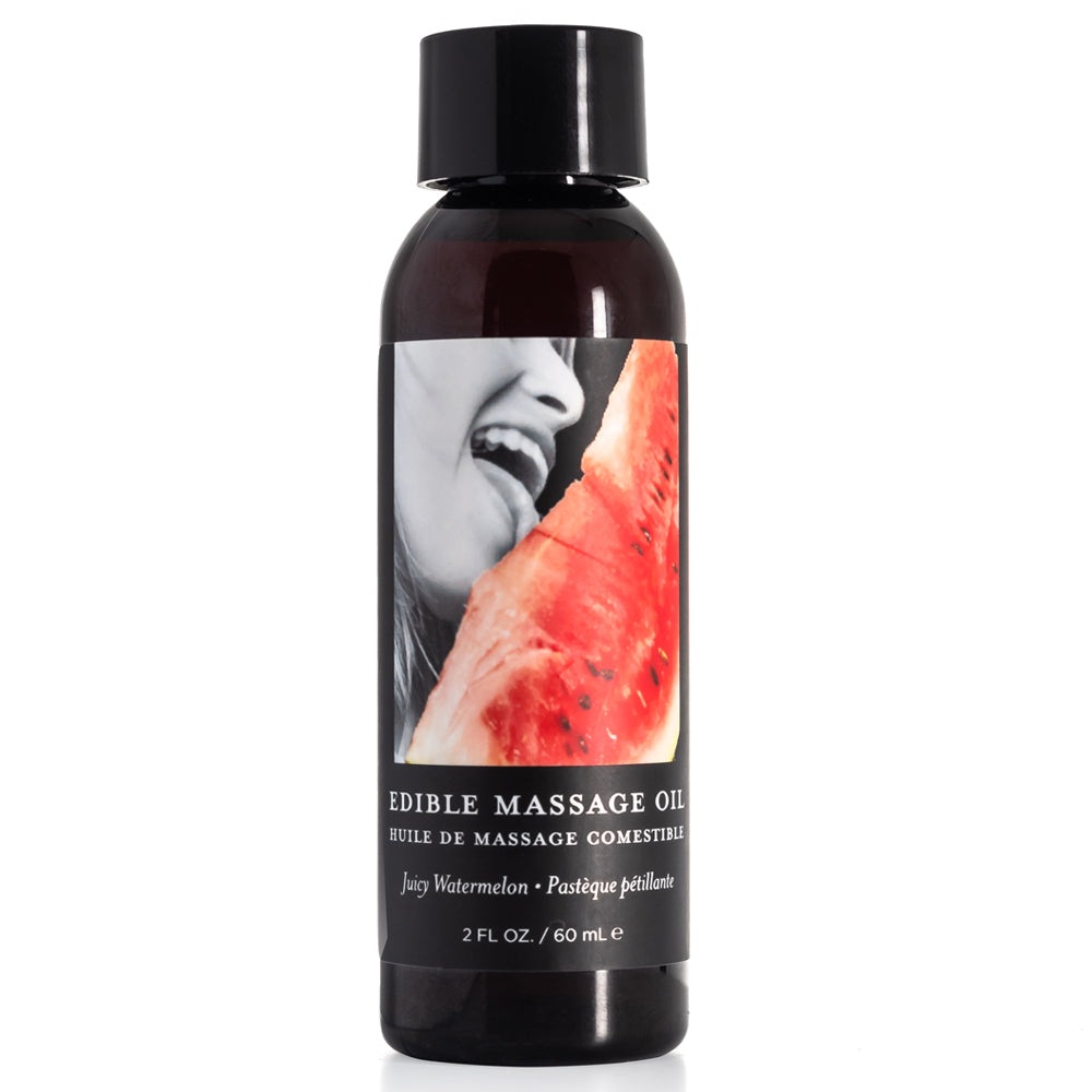 This edible massage oil moisturises skin w/ natural oils & a sweet, tangy watermelon flavour that's vegan for everyone to enjoy.