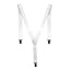 1" Elastic Y-Back Clip Suspenders - adjustable stretchy suspenders won't damage your clothes & are great for casual or formal outfits + costumes. White
