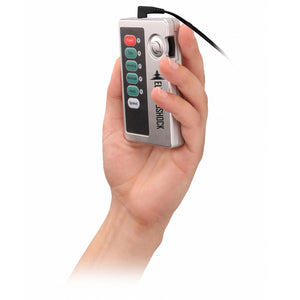 ElectroShock 4.9" Bold E-Stimulation Butt Plug has a wired power pack w/ 4 e-stim modes in 5 speeds each & adjustable intensity for new heights of anal pleasure. Control.