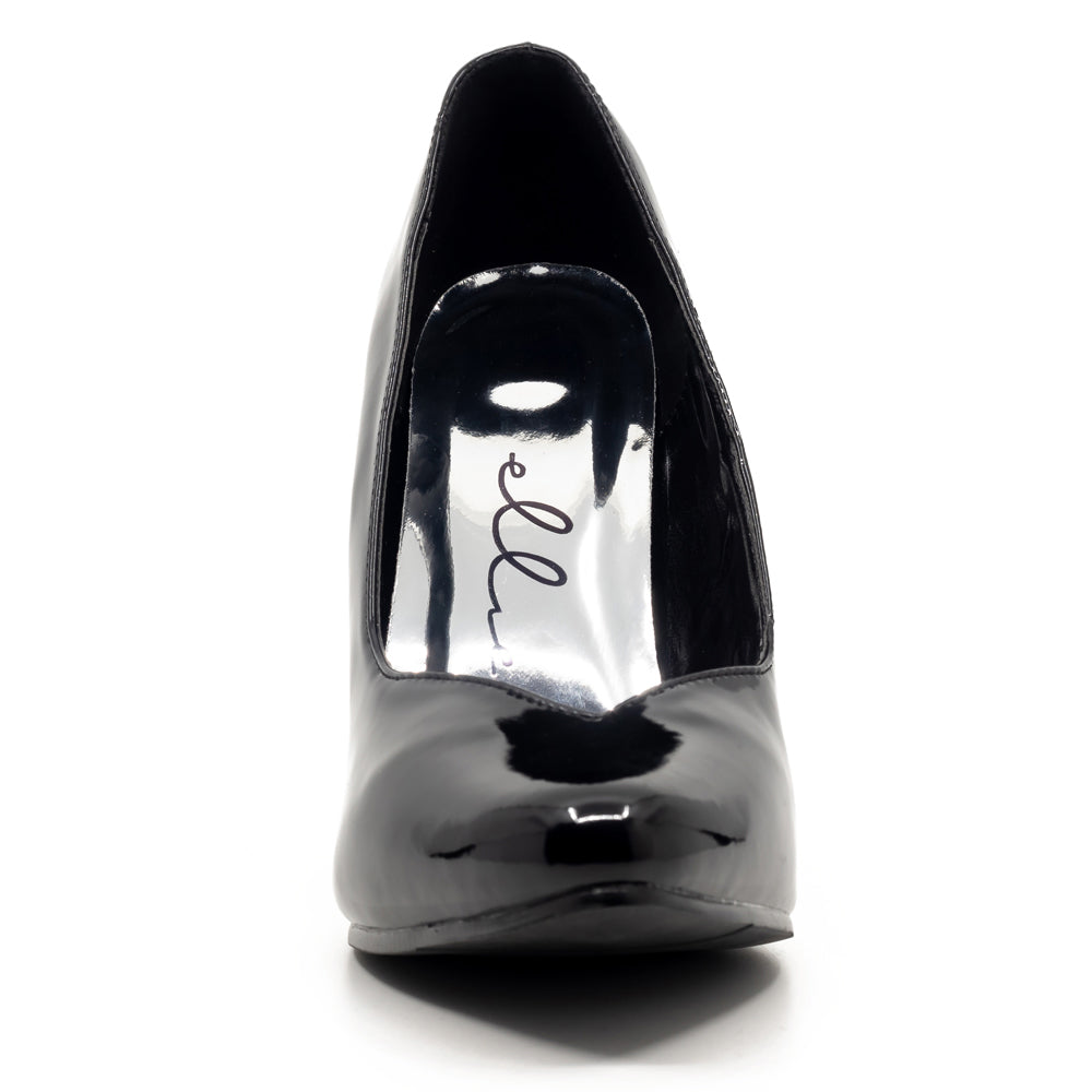 Ellie Shoes 5" Heel Patent Pump heels are sleek & simple w/ a 5" stiletto heel that goes w/ everything from office looks to lingerie. Black. (4)