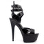 Ellie Shoes Athena 6" Stiletto Triple Strap Platform Sandal is inspired by gladiator shoes & has a 2" platform + 6" stiletto spike heel made from the same solid piece for a sturdier base. Black. (2)