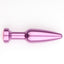 Elongated Tapered Metal Butt Plug With Round Gem has a gently tapered shape for smoother insertions & removals that's great for backdoor beginners. Purple & pink. (3)