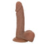 Emperor Ballsy 6" Dong - flexible dildo is made from Pure Skin material, with a realistic sculpted phallic head, veiny shaft & lifelike moveable testicles, suction cup base. Brown 3