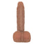 Emperor Ballsy 6" Dong - flexible dildo is made from Pure Skin material, with a realistic sculpted phallic head, veiny shaft & lifelike moveable testicles, suction cup base. Brown 4