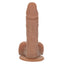 Emperor Ballsy 6" Dong - flexible dildo is made from Pure Skin material, with a realistic sculpted phallic head, veiny shaft & lifelike moveable testicles, suction cup base. Brown 5