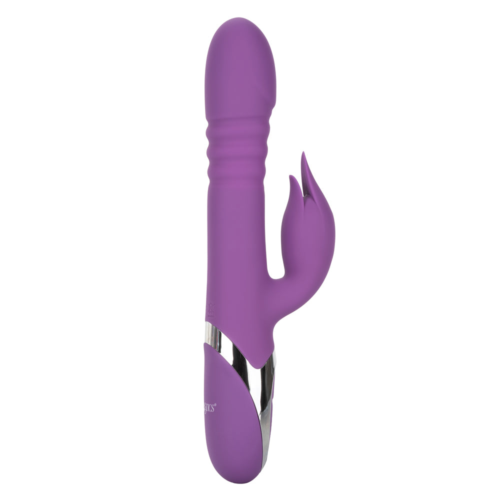 Enchanted Kisser - Thrusting Rabbit Vibrator -has 4 shaft rotation modes, 4 thrusting functions & 12 vibration functions to pleasure your G-spot & clitoris. Purple 3