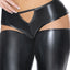 Exposed Liquid Onyx Wet Look Halter Bra & Cutout Pants includes an underwired halter bra w/ sexy cutouts & matching pants that reveal your navel, hips & rear in a hipster brief design. (4)