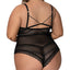  Exposed Modern Romance Black Mesh Cheeky Teddy has dotted patterns & scalloped trim for a sexy peekaboo effect. An underbust cutout & Brazilian-cut rear show the perfect amount. (2)