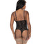 Exposed Ooh La Lace Black Cupless Crotchless Gartered Teddy is made from black floral lace & shows your bust + crotch with a cupless, crotchless design for easy intimate access. (7)