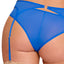 Exposed Sassy Cobalt Mesh Bra, Garter & Panty Lingerie Set includes a wire-free triangle bralette, a garter belt & bikini-cut panty in sheer blue mesh for a simplicity that lets your body shine. (4)