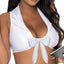 Exposed Sexy CEO Crop Top & Wet Look Miniskirt Costume includes a white collar tie-up crop top & a black wet look miniskirt to show you're keen to get down to business. (3)