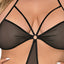  Exposed Sheer Black Mesh Cutout Halter Chemise & G-String - Curvy has a side cutouts & strappy bust details to show your waist & cleavage. The O-ring lets you attach BDSM accessories. (3)
