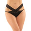Fantasy Lingerie Daphne Brazilian Cutout Crossover Panties show off your waist & hips with criss-cross patterned lace straps that outline hip cutouts. Black.