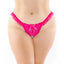 These plus-size panties have a ruffled waistband & cheeky-cut rear + stimulating pleasure pearls at the crotch for arousing sensations. Pink.