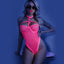 Fantasy Lingerie Glow All Nighter Open Back Harness Bodysuit has an underwired strappy collar bra, high-waisted leg & an open back to help you shine in the dark or under black lights. (5)