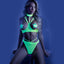 Fantasy Lingerie Glow Double Take Cupless Lingerie Set has V-shaped cage strap details to form a collar & is perfect to wear in the dark or under blacklights. (5)