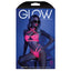 Fantasy Lingerie Glow Lights Off Lace Halter Bralette & Cage Panty Set adorns your body w/ strappy collar & high-waisted details to help you shine in the dark or under UV lights. Package.