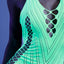 Fantasy Lingerie Glow Shock Value Halter Net Dress hugs your curves & exposes more skin w/ fishnet cutouts & a low back. Green. (3)