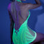 Fantasy Lingerie Glow Shock Value Halter Net Dress hugs your curves & exposes more skin w/ fishnet cutouts & a low back. Green. (2)