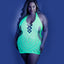 Fantasy Lingerie Glow Shock Value Halter Net Dress hugs your figure in stretch net material & exposes your skin w/ fishnet cutouts & a low back. Green. (5)